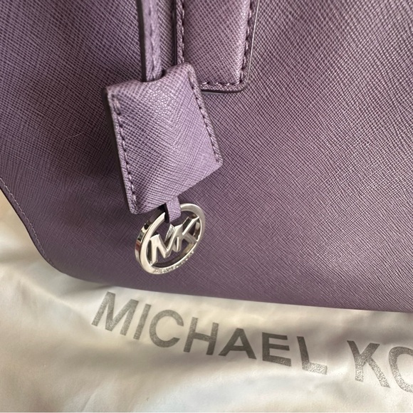 Michael Kors Lavender Saffiano Leather Satchel Bag With Detachable Strap & Dust - Picture 8 of 16